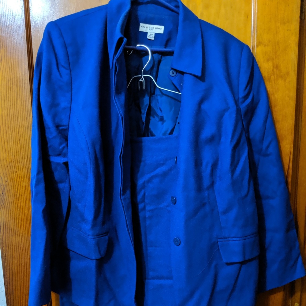 Blue Suit Jacket & Skirt - Amanda Smith Woman